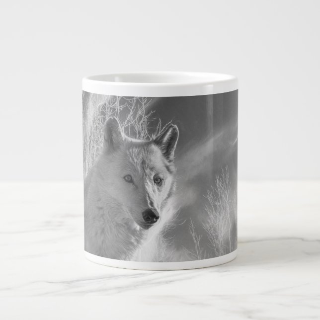 GRANDE TASSE LOUP BLANC FORÊT BLANCHE (Devant)