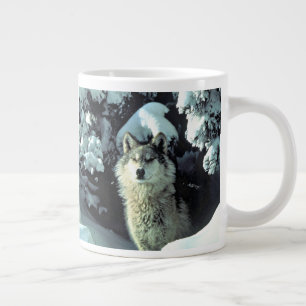 Grande Tasse Loup dans la force de la forêt hivernale