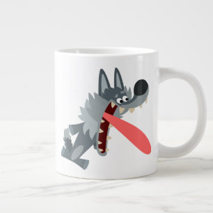 Grande Tasse Loup de caricature adoré