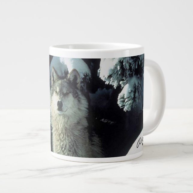Grande Tasse Loup en hiver (Devant droit)