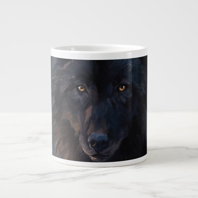 Grande Tasse Loup noir (Devant)