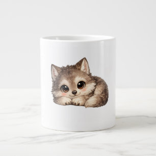 Grande Tasse Louveteau Kawaii avec des Yeux Brillants et Douce