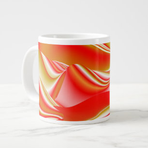 Grande Tasse Love and Gold Abstrait 3D Rainbowart