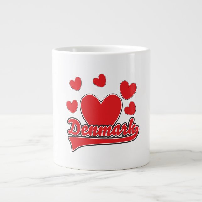 Grande Tasse Love Danemark logo de style vintage (Devant)