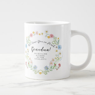 Grande Tasse Love grand-mère Floral Fleur sauvage couronne avec