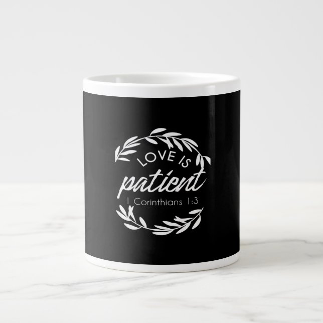 Grande Tasse Love Is Patient Corinthians Scripture Minimal Desi (Devant)