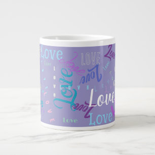 Grande Tasse Love Word Grafitti Repeating Word (personnalisable