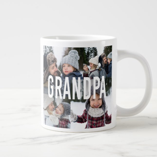Grande Tasse Love You Grandpa Photo Collage Fête des pères (Droite)
