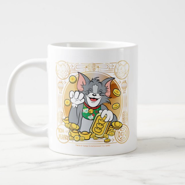 Grande Tasse Lucky Cat Jerry Avec Sycees Or (Gauche)