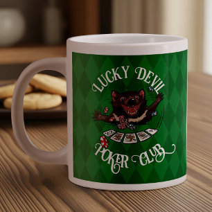 Grande Tasse Lucky Devil Poker Club Funny Tasmanian Devil Art