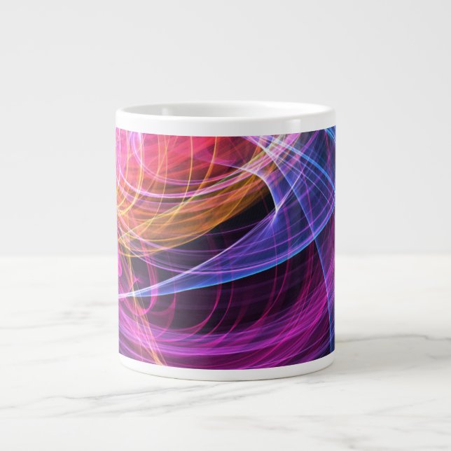 Grande Tasse Lumière vortex arc-en-ciel abstrait (Devant)