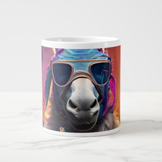 Grande Tasse Lunettes bleues Funky Donkey (Devant)