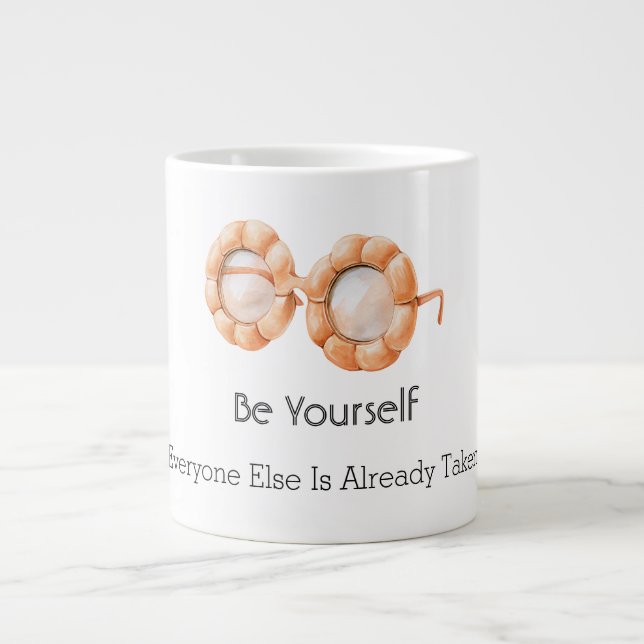 Grande Tasse Lunettes de citrouille Soyez vous-même (Devant)