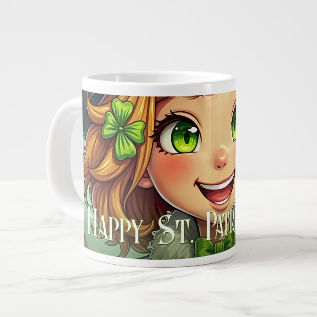 Grande Tasse Lutin joyeux - Saint-Patrick Chanceux Char (Devant gauche)