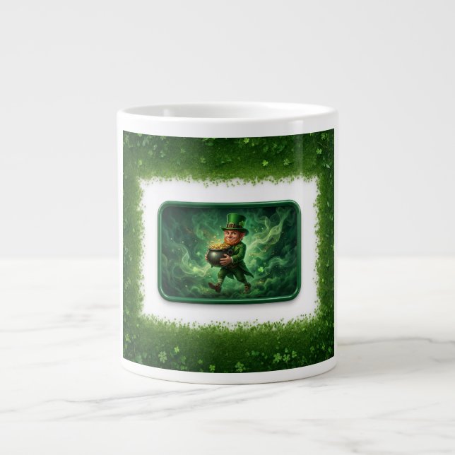 Grande Tasse Lutin portant un pot d'or (Devant)