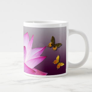 Grande Tasse Lys d'eau et papillons