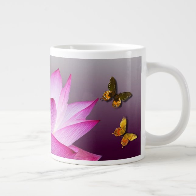 Grande Tasse Lys d'eau et papillons (Droite)