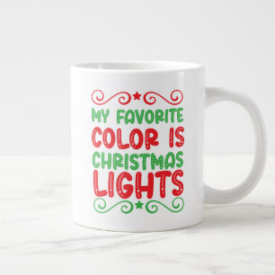 Grande Tasse Ma couleur préférée est les lumières de Noël