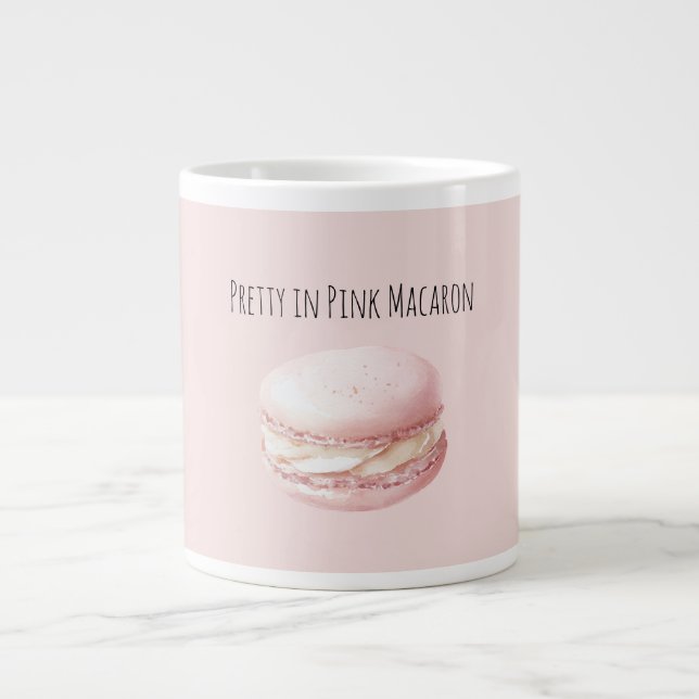 Grande Tasse Macaron Rose en Beauté (Devant)
