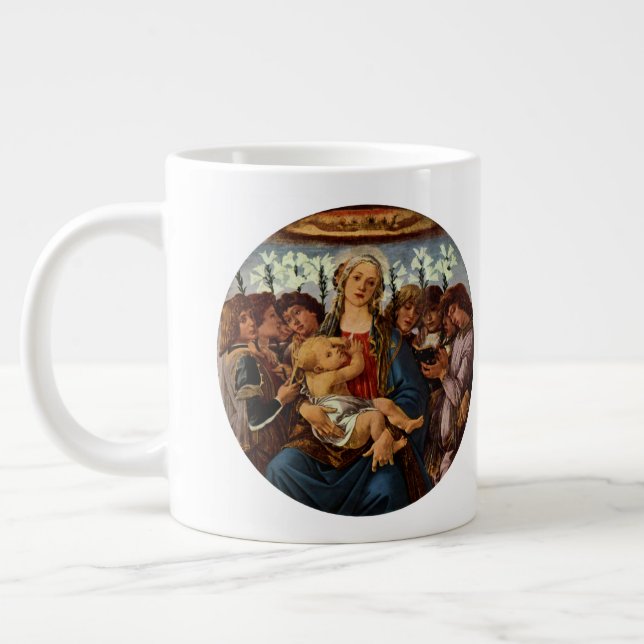 Grande Tasse Madonna et Enfant avec huit anges par Botticelli (Gauche)