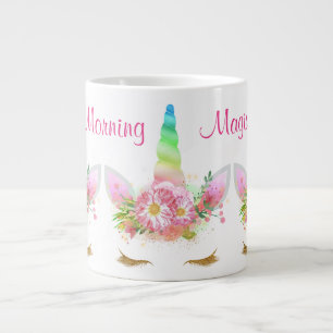 Grande Tasse Magie du matin Unicorn Arc en ciel
