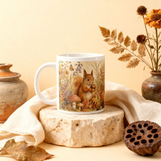 Grande Tasse Maison de campagne botanique forestière vintage av