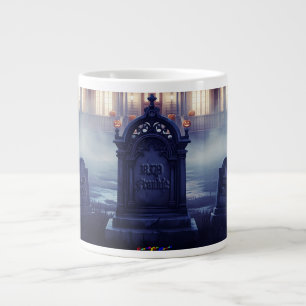 Grande Tasse Maison d'Halloween avec Frankie, bleu foncé