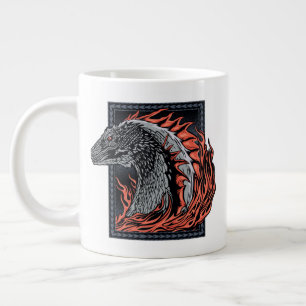 Grande Tasse MAISON DU DRAGON   Profil de dragon en flammes