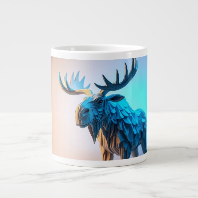 Grande Tasse Majesté du orignal bleu (Devant)