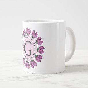 Grande Tasse Majuscule G monogramme floral