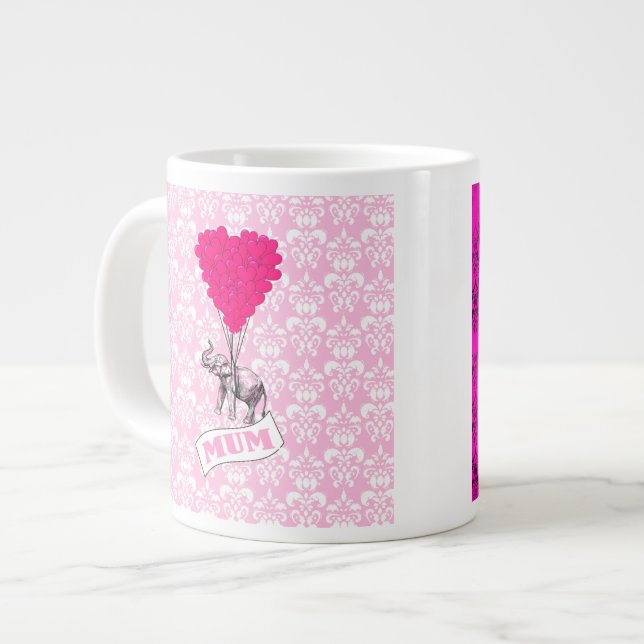Grande Tasse Maman avec un éléphant rose (Devant gauche)