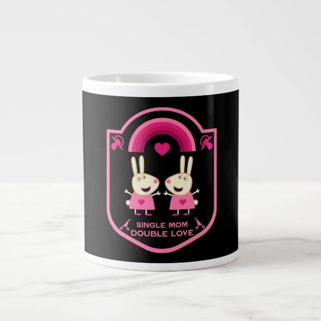 Grande Tasse Maman célibataire de jumeaux (Devant)