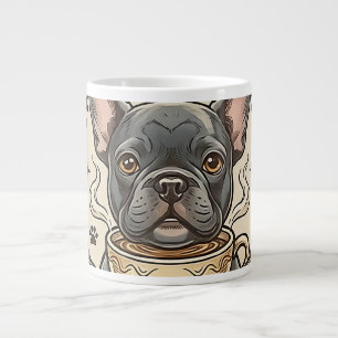 Grande Tasse Maman Frenchie Café Motorisé Design Vintage