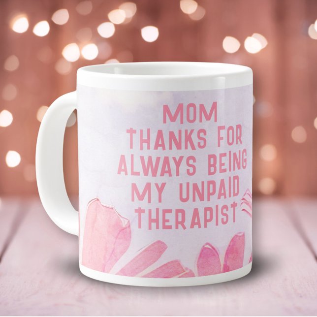 Grande Tasse Maman Thérapeute non payée Funny Floral Fête des M (Créateur téléchargé)