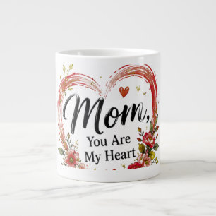 Grande Tasse Maman Tu Es Mon Coeur Fleur De Coeur