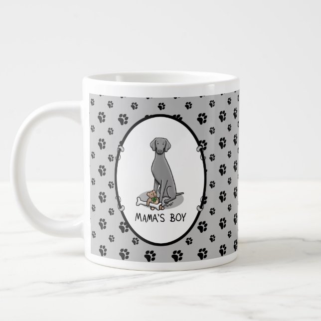 Grande Tasse Mama's Boy Weimaraner (gris 1) jouets chien maman  (Gauche)