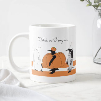 Grande Tasse Manchot Citrouille Personnalisé Drôle Halloween