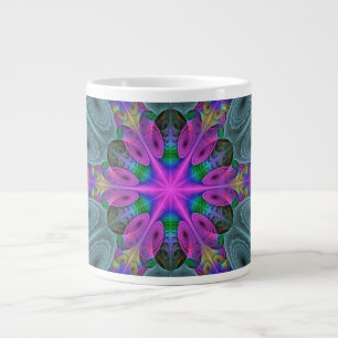 Grande Tasse Mandala Colorful Striant Fractal Art Kaleidoscope