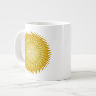 Grande Tasse Mandala du Soleil en Jaune