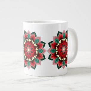 Grande Tasse Mandala Motif 02 en rouge