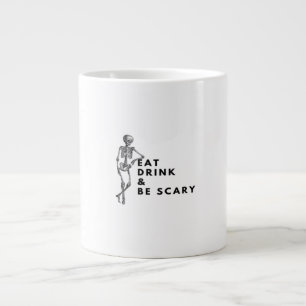 Grande Tasse Manger, boire et être effrayant Halloween squelett