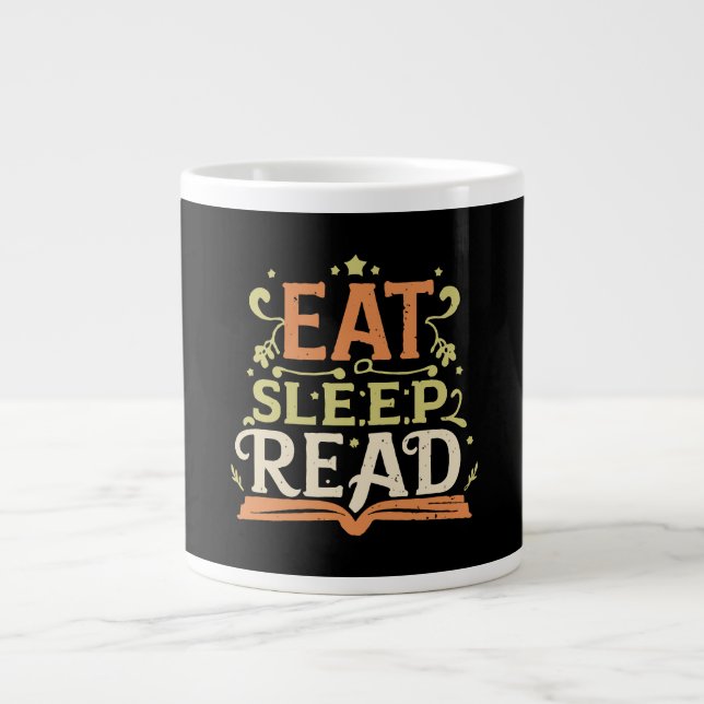 Grande Tasse Manger Dormir Lire, Lecture Amusante (Devant)
