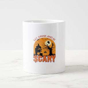 Grande Tasse Mangez Boire Et Soyez Effrayant Scène D'Halloween