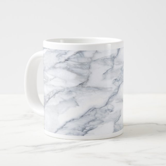 Grande Tasse Marbre blanc Carrara Calacatta Texture (Devant gauche)