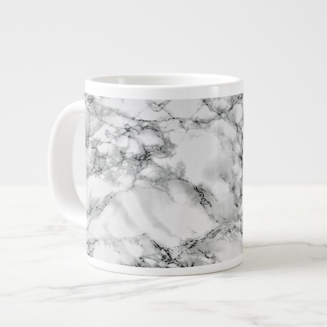 Grande Tasse Marbre blanc Stone branché - (Devant gauche)