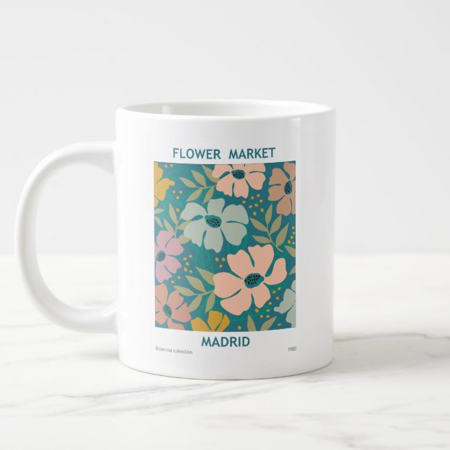 Grande Tasse Marché aux fleurs Madrid Imprimer (Gauche)