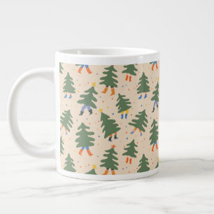 Grande Tasse Marche Whimsical Motif des arbres de Noël