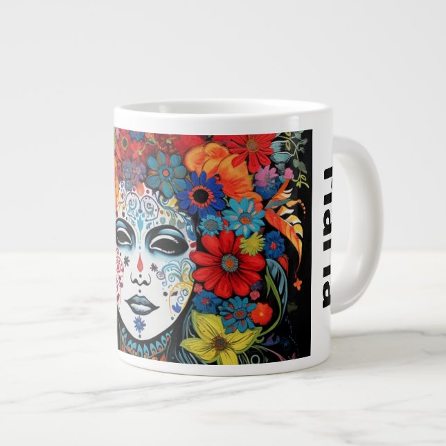 Grande Tasse Mardi Gras Fête Masque J'ai besoin de beaucoup de  (Devant droit)