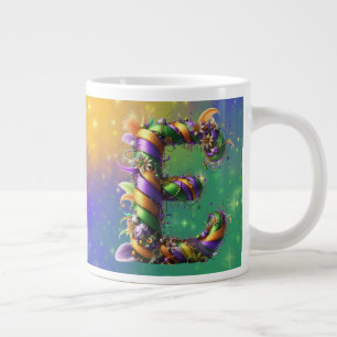 Grande Tasse Mardi Gras Monogramme initial E