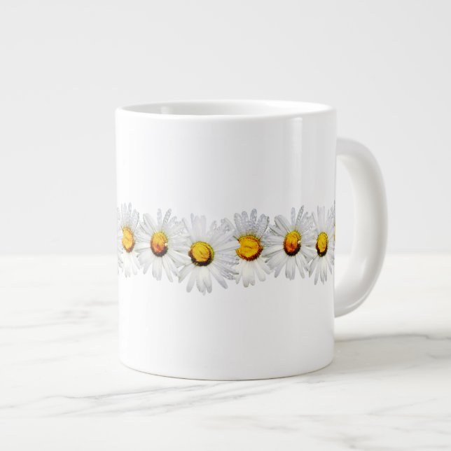 Grande Tasse Marguerites blanches sous la pluie (Devant droit)